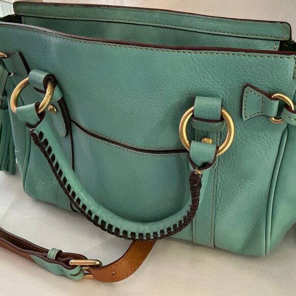 Dooney & Bourke Turquoise Florentine Medium Pocket Satchel - Picture 2 of 6